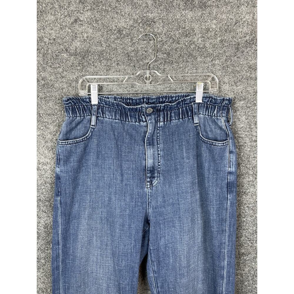 J. Crew Ankle Jeans Size 31T Strech Denim Hi-Rise Wide Leg Elastic Waist 32X27.5 - Picture 2 of 13